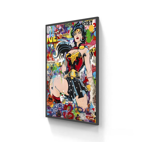Framed Wonder Woman pop art print