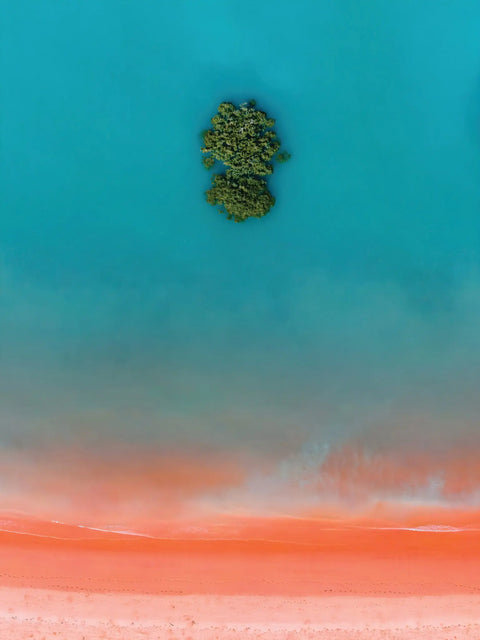 Aerial view of a small island.
