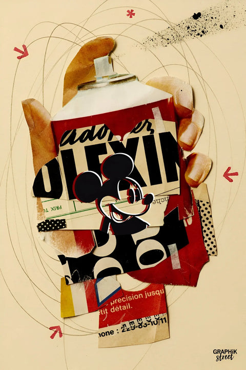 A painting with a mouse on it