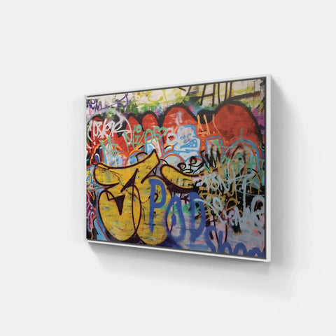 A large piece of graffiti art on a wall