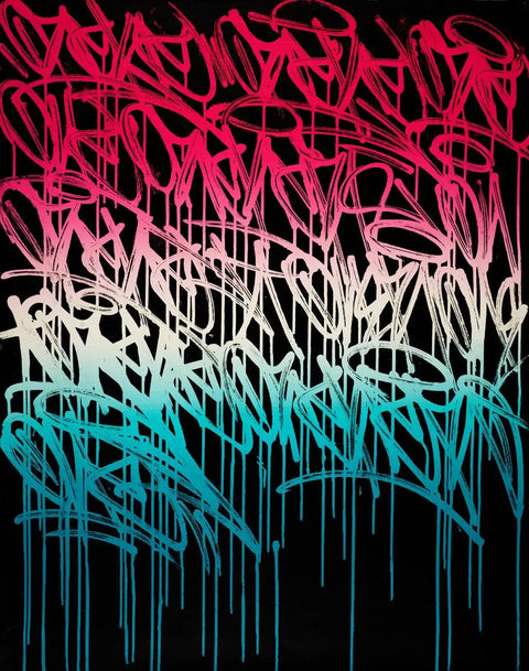 Graffiti font with different colors and styles