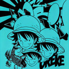 A drawing of two children in hats and one is holding a fish