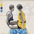 A vibrant yellow sleeveless dress with a black belt and subtle patterned details.