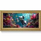 Australia - Great Barrier Kweam original aluminium artwork featuring a gray kaws holding ice cream in vibrant coral reef