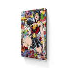 Pop art canvas depicting Wonder Woman.