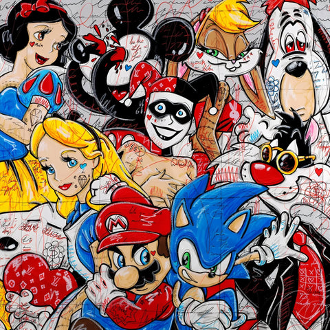 A group of cartoon characters
