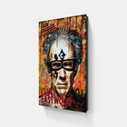 A painting of a man with glasses and a hat