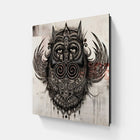 An owl with wings on a white background