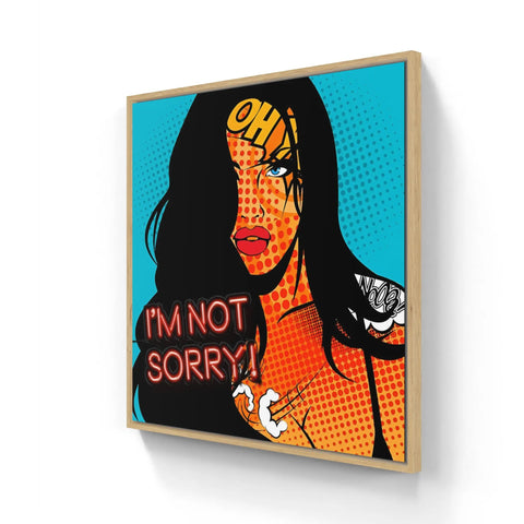 A framed print of a woman with the words i’m oy