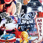 Colorful collage featuring various pop culture images, text snippets, and graphic elements in a chaotic, overlapping arrangement.