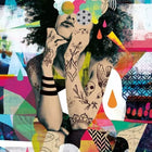 A woman with tattoos and a flower on her head