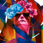 A woman with flowers in her hair