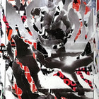 Torn and collaged poster for the film ’Raging Bull’ featuring a shirtless boxer in a fighting stance.