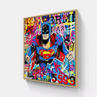 Superman graffiti art print on wood