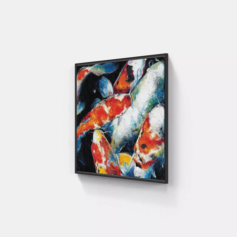 A painting on a wall with a white background
