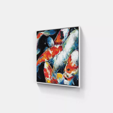 A painting on a wall with a white background