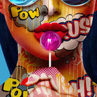 A woman with sunglasses and a bubble bubble