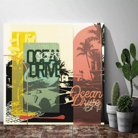 Ocean Drive By Niack - Limited Edition Handcrafted Canvas Art Prints