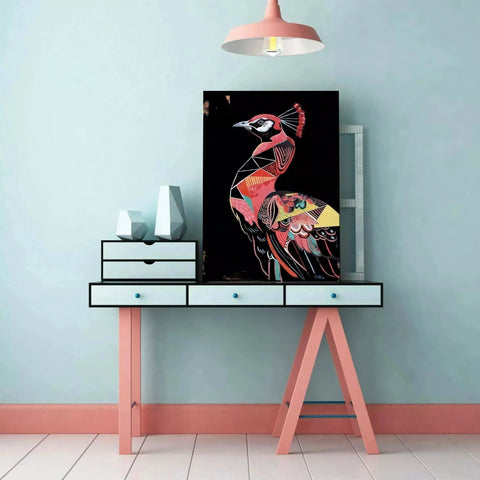 Pinky Peacock By Nicolas Blind - Limited Edition Handcrafted Canvas Art Prints